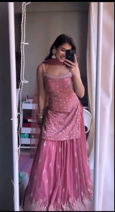 Pink Sharara, Trendy Outfits Indian, Diwali Outfits, Indian Outfits Lehenga, Desi Wear, Gaun Fashion, Traditional Indian Dress, Casual Indian Fashion, Desi Fashion Casual