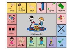 an image of a game board with words and pictures on the front, including children's names