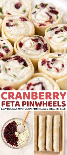 cranberry feta pinwheels are an easy holiday appetizer or tortillas recipe