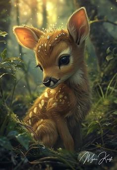 Baby Deer Painting, Baby Deer Art, Fairytale Animals, Forest Animals Illustration, Most Dangerous Animals, Deer Artwork, Small Deer, Deer Fawn, Amazing Animal Pictures