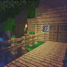 an image of a wooden house in minecraft