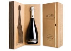 a bottle of wine in a cardboard box