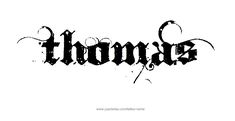 the word thomas written in black ink