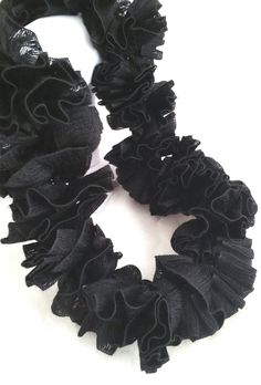 Ruffles scarf in a black shade. The scarf comes in an intermediate length -  suitable both as an open scarf and as a scarf wrapped around the neck. Suitable for all seasons. The look of the scarf is impressive and suitable for any style of clothing.  The classic black color is suitable for any outfit. Details: Length: 140 cm (55 inches) the degree of scope: 10 cm (3.9 inches) FREE SHIPPING! There could be some color differences between the real items and the pictures because of the brightness, c Shawl Black, Scarf Summer, Knitted Shawl, Ruffle Scarf, Black Shade, Summer Scarves, Black Crochet, Summer Knitting, Knitted Shawls