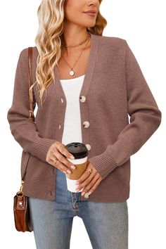 PRICES MAY VARY. 【Versatile Style】Newshows cardigans are great for all occasions. These fall fashion sweaters pair perfectly with casual t-shirts, stylish short tank tops, classic jeans, bottoms, pants, skirts, dresses, and more. This open-front regular outfit is suitable for casual occasions and formal events. 【Features】long sleeves, button down front, ribbed bottom hemline and sleeve cuffs, solid plain color and short cardigan length， dressy and trendy casual look. This lightweight cardigan for women fall fashion with a fitted design that flatters your figure,size available from S to 2XL 【Understated Luxury】This Newshows womens wool blended knit cardigan is a closet essential for every elegant lady with understated luxury details and design. Featuring a casual and business style and a so Best Amazon Cardigans, Amazon Cardigans, Fall Fashion Sweaters, Versatile Cardigan, Womens Fall Fashion, Women Fall Fashion, Chunky Cable Knit Cardigan, Best Cardigans, Trendy Cardigans