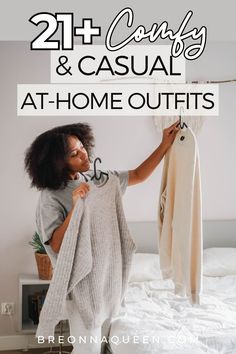 Discover stay-at-home fashion with 21 trendy yet comfortable outfit ideas. This article presents a curated selection of looks that incorporate current fashion trends into casual, at-home ensembles. Stay stylish and cozy with these on-trend outfit suggestions. #StayAtHomeFashion #TrendyComfort #CasualTrends Casual At Home Outfits, Jumpsuit With Cardigan, Comfortable Outfit Ideas, Outfit Suggestions, Chic Loungewear, At Home Outfits, Comfy Romper, Outfits Athletic, Comfy Jumpsuits