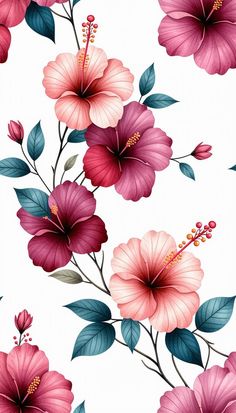 Free Pattern: Stylized Geometric Hibiscus Floral Design Baroque Design, Decor Fashion, Modern Pattern, Pattern Art, Geometric Design, Hibiscus, Flower Designs, Free Pattern, Floral Pattern