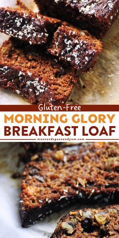 A healthy addition to your holiday brunch food! Packed with yummy and nutritious ingredients, this Gluten-Free Morning Glory Breakfast Loaf will have you coming back for one more slice. Save morning glory bread recipe and try this morning breakfast idea! Morning Glory Bread, Gluten Free Family Meals, Breakfast Loaf, Microwave Bread, Gluten Free Brunch, Muffin Flavors, Cookies Gluten Free, Gluten Free Recipes Bread