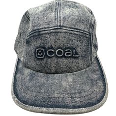 a gray hat with the word coal embroidered on it