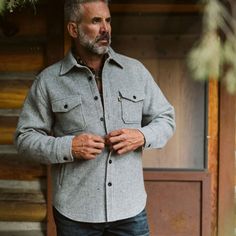 Few pieces of gear embody the rugged versatility of our Riverton Shirt Jac. Rooted in the working heritage of Buffalo Jackson, it’s a timeless classic designed for those who value both form and function. Crafted from a premium wool blend, it’s warm without the scratch, offering a softer feel against the skin while maintaining the durability you need in the great outdoors. Our fit is more modern, and less bulky for a trimmer presentation. The mid-weight fabric strikes the perfect balance—keeping Classic Relaxed Fit Shirt For Outdoor, Classic Fall Outdoor Shirt, Classic Relaxed Fit Tops For Outdoor, Fitted Outdoor Shirt For Fall, Fitted Shirt For Outdoor Fall Occasions, Fitted Shirt For Outdoor Fall Events, Classic Outdoor Shirt With Button Closure, Classic Outdoor Shirt, Classic Outdoor Tops With Button Closure