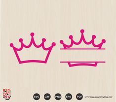 two pink crowns sitting on top of each other