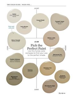 the different shades of paint that you can use to decorate your home or office with