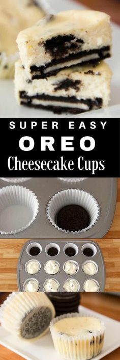 an oreo cheesecake cup is cut in half and ready to be eaten