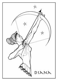 a drawing of a woman holding a star above her head with the word dana on it