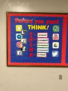 a bulletin board that says do you post think?