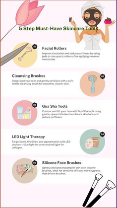 Discover the top 5 must-have skincare tools that will elevate your beauty routine! From facial rollers to LED light therapy devices, these essentials help improve circulation, deep clean your skin, and target specific concerns like acne and fine lines. Add these tools to your skincare arsenal for a radiant, glowing complexion. ? 

#SkincareEssentials #BeautyTools #FacialRoller #GuaSha #LEDLightTherapy #GlowingSkin #SelfCare #SkinCareRoutine #HealthySkin Wedding Skincare, Minimalist Skincare, Detox Tips, New Year New You, Acne Solutions, Led Light Therapy, Facial Roller, Skin Care Mask