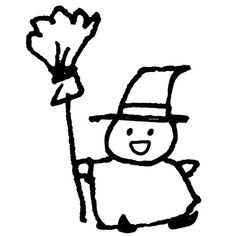 a black and white drawing of a person holding a carrot