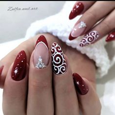 Multicolored Nails, Christmas Nails Easy, Dope Nail Designs, Eye Tutorial, New Year's Nails, Christmas Nail Designs, Types Of Nails