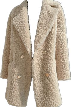 Vivian Seven Women's Coat Fluffy Beige Outerwear For Fall, Beige Long Sleeve Fluffy Fur Coat, Fluffy Beige Outerwear For Cold Weather, Beige Fluffy Outerwear For Cold Weather, Fluffy Beige Fur Coat For Winter, Winter Beige Fluffy Fur Coat, Cozy Beige Fur Coat For Cold Weather, Beige Fur Coat With Faux Fur Trim, Beige Cozy Fur Coat With Faux Fur Trim