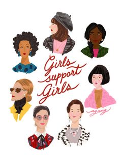 girls support girls poster with different women