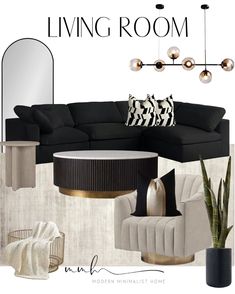 Rae Upholstered Armchair curated on LTK Black Sofa Minimalist Living Room, Home Decor Black Couch, Black And White Home Decor Modern Living Rooms, Condo Home Decor, Black Gold And White Living Room Decor, Grey Sectional Couch Living Room Ideas, Black Couch Living Room Aesthetic, How To Style A Black Couch, Mixed Metal Living Room