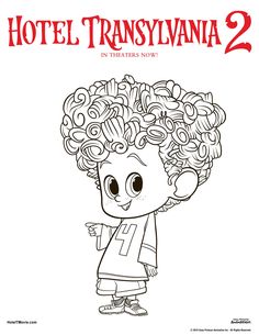 the character from hotel transsyvanina 2 is featured in this coloring page for kids