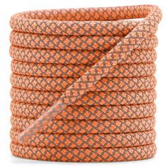 an orange and black rope on white background