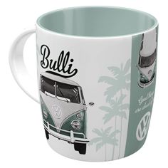 a coffee mug with an image of a vw bus