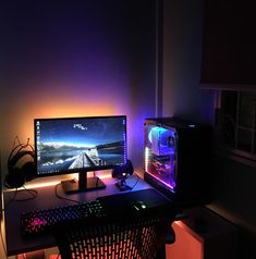 a desktop computer sitting on top of a desk next to a keyboard and mouse in front of a monitor