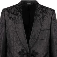 New With Tags Dolce & Gabbana Baroque Style Floral Silk Blazer With Shawl Lapel And Rope Fastening. This Blazer Is The Definition Of Luxury. An Absolute Show Stopper. Mens Size 48uk/38us 100% Authentic - Made In Italy - Slim Fit - Material: 100% Silk - Lining: 100% Silk - Color: Black - One Back Vent - One Rope Fastening - Shawl Lapel - Open Breast Pocket - Floral Pattern Please Refer To Images, And Feel Free To Ask Any Questions Or Make An Offer! Thank You For Stopping By! Luxury Brocade Suit For Formal Occasions, Luxury Black Sets For Ceremonies, Traditional Jacquard Sets For Formal Occasions, Luxury Black Sets For Ceremony, Luxury Silk Sets For Formal Occasions, Luxury Black Ceremony Set, Elegant Jacquard Party Suits, Elegant Festive Jacquard Sets, Elegant Jacquard Sets For Festive Occasions