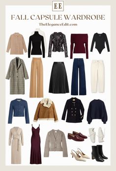 2024 Fall Capsule Wardrobe: 23 Pieces, 100+ Outfits Fall Essentials Wardrobe 2024, Elegant Wardrobe Essentials, Autumn Capsule Wardrobe 2024, Fall Capsule Wardrobe 2024, Capsules Wardrobe, Fall Closet Essentials, Autumn Closet, Cute Fall Outfit Ideas, Rounded Wardrobe