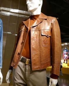 Once Upon a Time in Hollywood Leonardo DiCaprio Leather Jacket – AlexGear Rick Dalton Once Upon A Time, 70s Leather Jacket Outfit Men, 70s Fashion Men, Killer Joe, Brown Leather Jacket Men, Shutter Island, 70s Men, Hollywood Costume, Outfit Retro