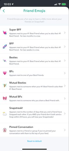 the friends emojs app is open and showing different items on its phone screen