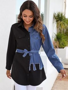 Size Chart Item(cm) Bust Length Sleeve Length S 98 77 56 M 102 78 57 L 106 79 58 XL 110 80 59 XXL 114 81 60 XXXL 118 82 61 Manual measurement:2CM Blue Button-up Denim Top For Fall, Long Sleeve Light Blue Denim Top With Pockets, Light Blue Long Sleeve Denim Top With Pockets, Blue Long Sleeve Denim Top, Casual Black Denim Top, Casual Long Sleeve Blue Denim Top, Black Denim Collared Shirt, Casual Blue Long Sleeve Denim Top, Light Blue Denim Long Sleeve Shirt