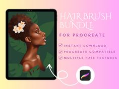 This 21 Procreate Hair Brushes Bundle is the perfect bundle to make hair drawing easy! This brush bundle hair includes Afro brush, braids brush set, curls, curly hair, dreadlocks, and locs brush.  Different textured brushes for different hair textures, including straight hair, curly hair, wavy hair, black hair, or 4c hair! **PLEASE NOTE: These brushes are only compatible with PROCREATE app.  Please ensure that you have this application before purchasing. No physical product will be shipped! ** What's included? -.zip file with a Procreate .brushset file of 21 hair brushes - 3 base and strand brushes - 7 strand brushes with different curl patterns - 2 braid brushes - 5 straight hair texture brushes - 1 fluffy fur brush - 3 curly fill brushes You can use these brushes in various projects. (Co Procreate Hair Brushes Loc, Set Curls, Hair Dreadlocks, Curly Hair Brush, Touching Photos, Different Curls, Hair Afro, Hair Textures, Hair Drawing