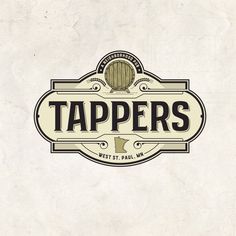 the logo for tappers west palm is shown in black and white, with an old - fashioned look