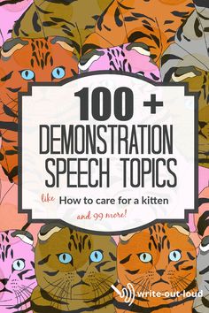 an image of a book cover with cats on it and the title, 100 + demonstration speech