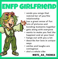 Enfp As A Girlfriend, Enfp X Intj Relationship, Mbti Girlfriend, Enfp X Istp Relationship, Enfp Personality Characters, Enfp Girlfriend, Istp X Enfp, Enfp X Entp