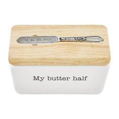 Mud Pie My Butter Half Storage Dish Set | Cornell's Country Store Large Wood Bowl, Butter Storage, Pancake Warmer, Family Dinner Table, Ceramic Butter Dish, Dish Storage, Coffee Canister, Bowl Candle, Canister Sets