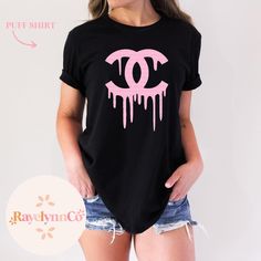 THIS SHIRT MUST BE WASHED ON GENTAL, COLD, INSIDE OUT AND DO NOT DRY Chanel Tee, Chanel Clothes, Chanel Sweatshirt, Puff Shirt, Chanel T Shirt, Chanel Shirt, Chanel Outfit, Gucci Purses, Cute Shirt Designs