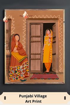 Punjabi Art Print I Indian Ethnic Home Décor I Traditional Indian Printable Wall Art I Sikh Wall Art I Punjabi Culture Sikh Women Art Indian Traditional Paintings, Canvas Drawing, Abstract Floral Art, Indian Folk Art, Indian Art Paintings, Women Art, Amazing Art Painting