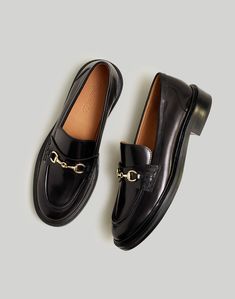 The Vernon Bit Hardware Loafer in Leather Madewell Loafers, Classy Yet Trendy, Best Walking Shoes, Madewell Shoes, Black Loafers, Heeled Loafers, Christmas Wishlist, Penny Loafers, French Fashion