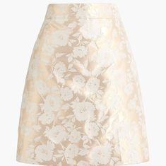 Ivory Gold Eyelet Skirt, Jacquard Skirt, Aline Skirt, Flower Skirt, Bridal Event, Tights And Boots, Floral Midi Skirt, Floral Jacquard, White Party