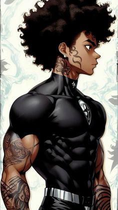 Afro Character, Hero Clothes, Male Oc, Black Comics, Swag Cartoon, Dark Anime Guys