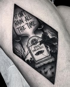 a black and white photo of a man's thigh with the words it can't rain all the time