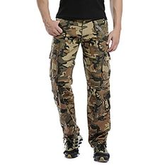 Men Multi-pocket Button Zipper Cargo Pants Camouflage Sports Outdoor Pants Trousers Features: Machine Wash. Button Zipper. Breathable and Quick dry/Shrink and Wrinkle Resistant Side pockets with button closured and zip decorationboyfriend style Soft fabric cargo pants UPF 40+ Sun Protection, Ideal and comfortable casual pant for outdoor activities (hiking & camping) and relaxing weekends Product Description: Season:Four Seasons Gender: Men Occasion:Outdoor Casual Material:Cotton Spandex Pants Le Camouflage Trousers With Pockets, Camouflage Bottoms With Side Pockets For Outdoor Activities, Camouflage Straight Leg Pants With Multiple Pockets, Straight Leg Camouflage Pants With Multiple Pockets, Camouflage Pants With Pockets, Baggy Camouflage Pants With Multiple Pockets, Military Camouflage Cargo Pants With Hip Pockets, Camouflage Military Cargo Pants With Hip Pockets, Camouflage Cargo Pants With Multiple Pockets