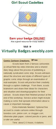 the back cover of an article about comic badges and their uses in web design, including buttons