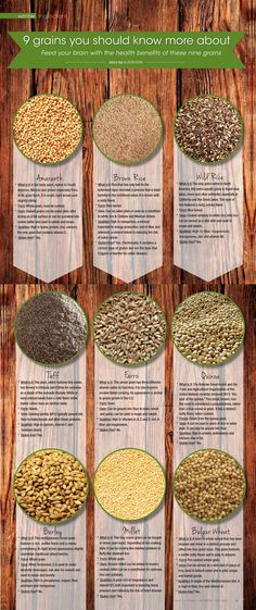 an info sheet showing different types of grains