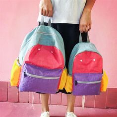 80's Candy Color Pachwork Canvas Backpack sold by Tony Moly Store. Shop more products from Tony Moly Store on Storenvy, the home of independent small businesses all over the world. 80s Backpack, Harajuku Bag, 80s Candy, Kidcore Clothing, Backpack Ideas, Retro Candy, Summer Trends Outfits, Colorful Backpacks, Tony Moly