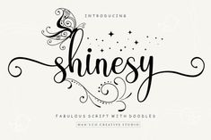 shiney handwritten font with doodles